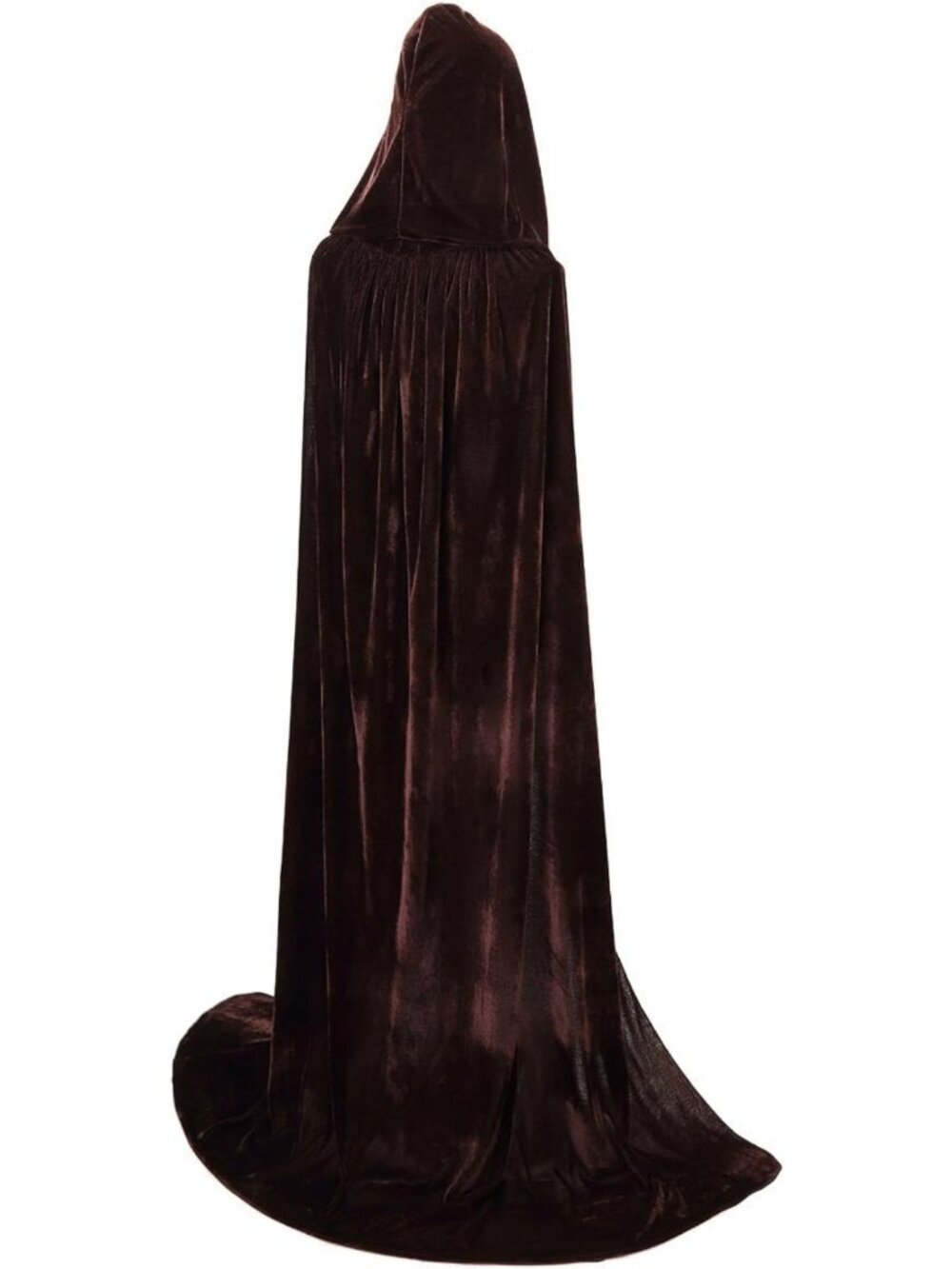 Velvet Hooded Cloak Cape for Halloween Costume - Unisex Witch Outfit